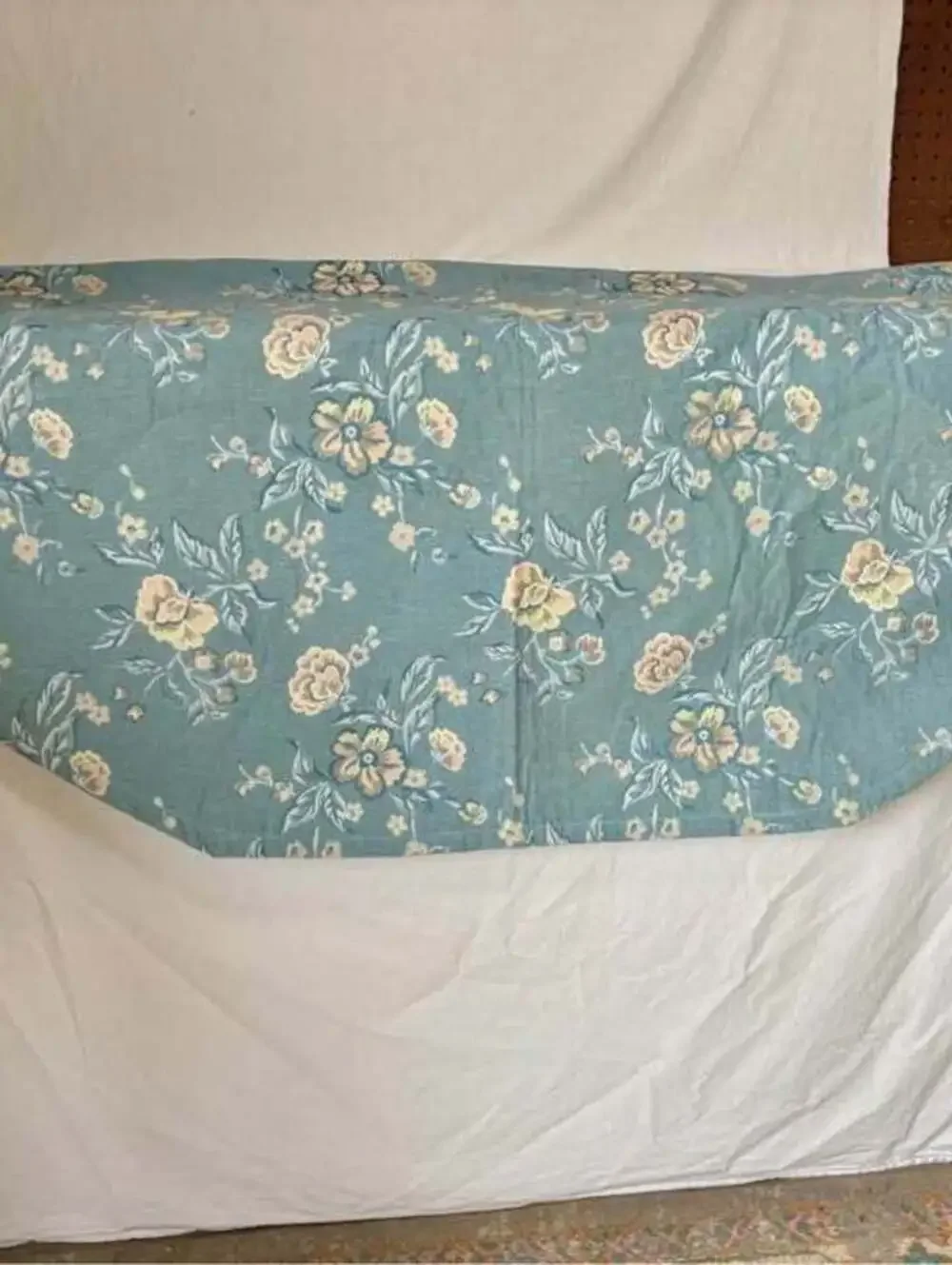 Vintage Blue Floral Quilted Tablecloth